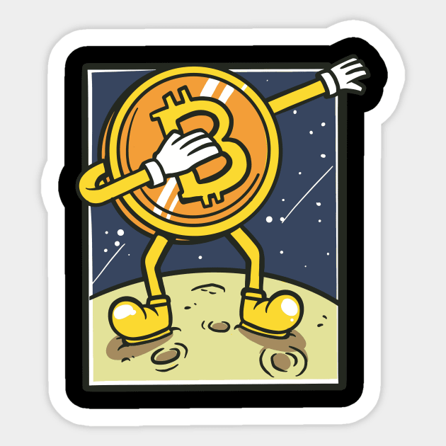 Bitcoin Dabbing Cryptocurrency Funny Crypto Design Sticker by UNDERGROUNDROOTS